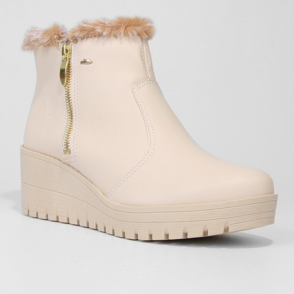 Bota Cano Curto Dakota Anabela Pelo Feminina - Tam: 34 - 1