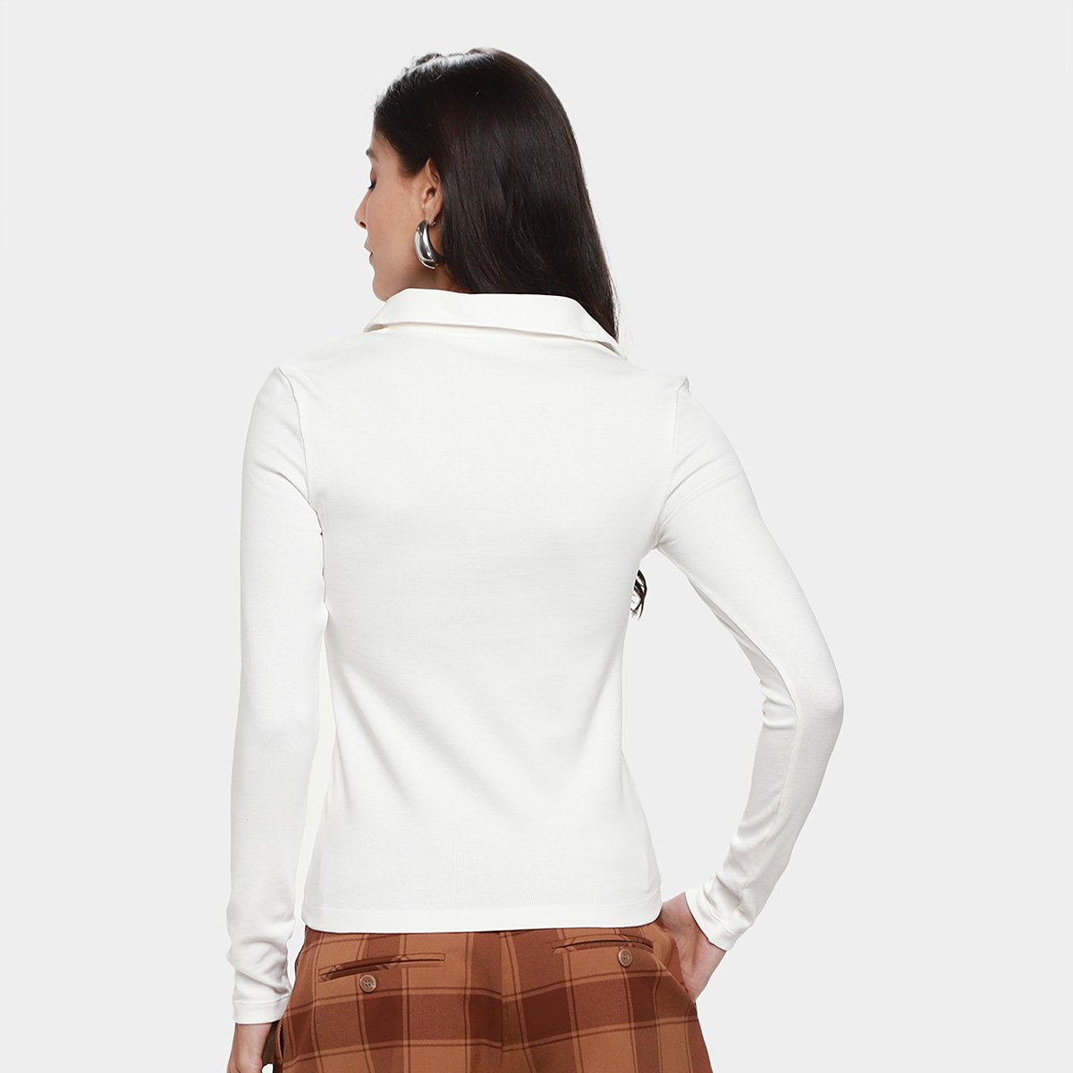Camisa Polo Manga Longa Hering Casual Feminina - Tam: P - 1