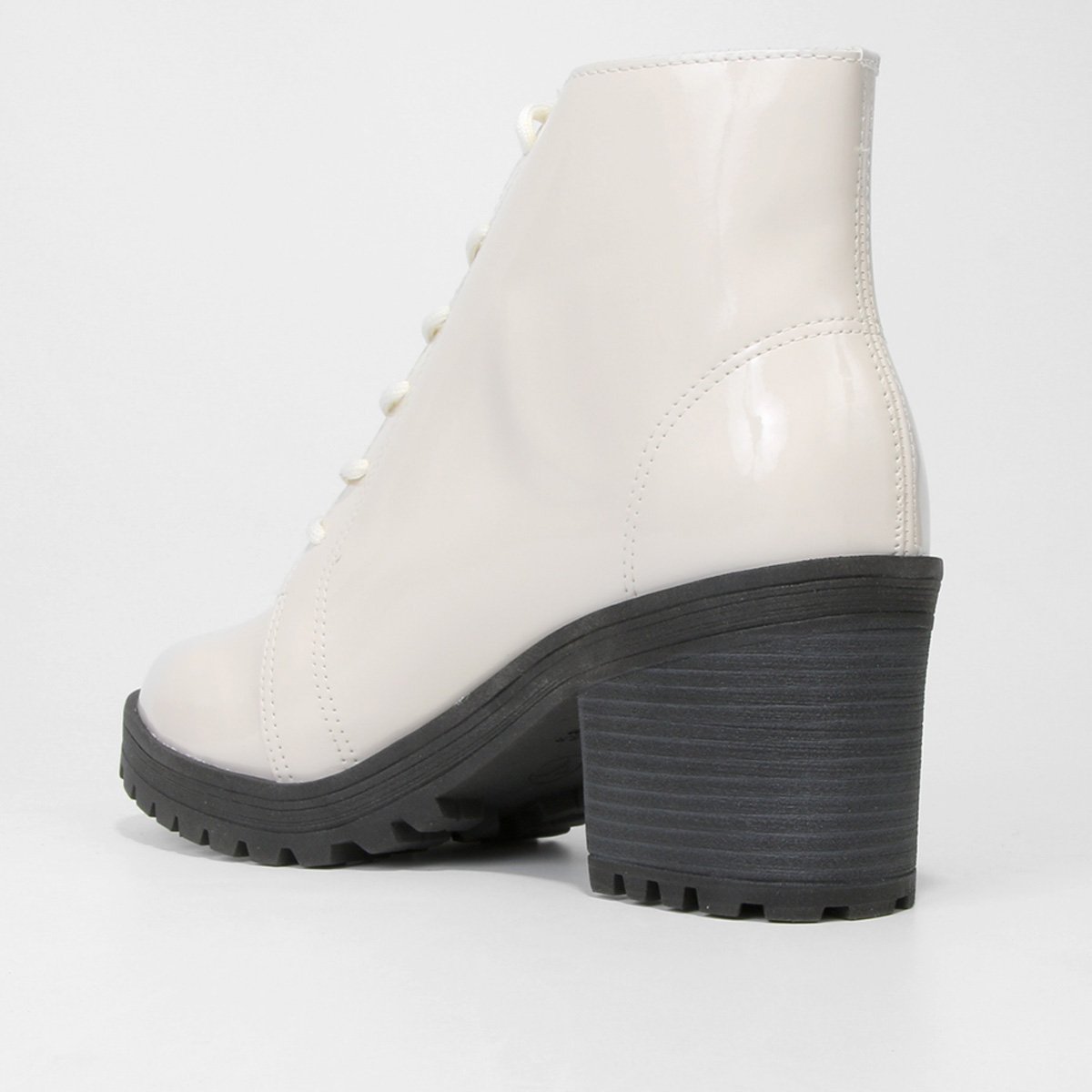 Bota Coturno Cano Curto Via Uno Verniz Feminina - Tam: 38 - 4