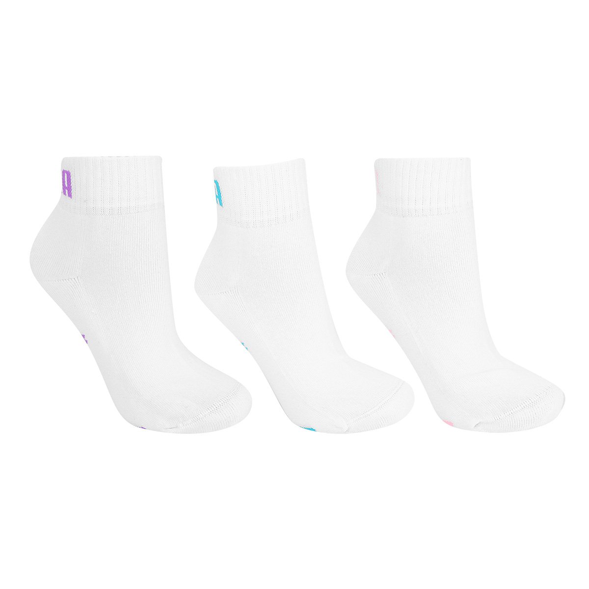 Meia Cano Baixo Puma Colors c/ 3 Pares