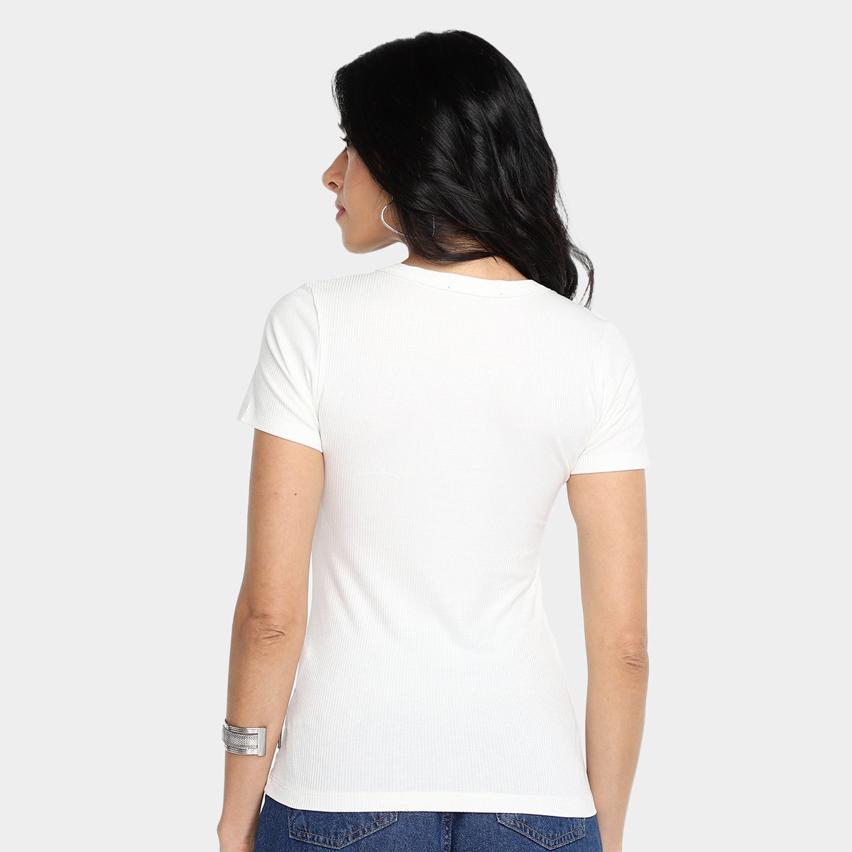 Camiseta Baby Look Ellus Canelada Hotfix Feminina - Tam: G - 1
