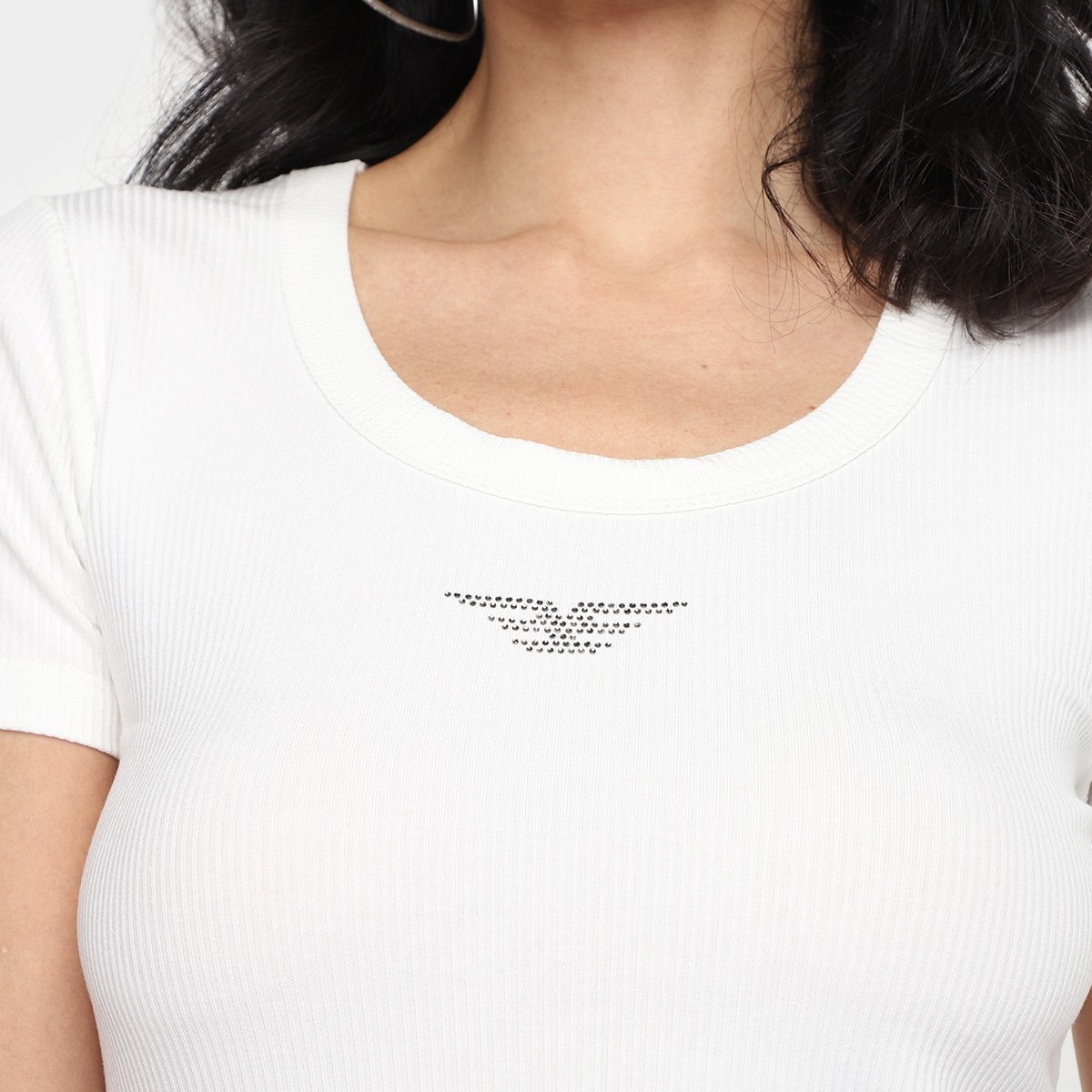 Camiseta Baby Look Ellus Canelada Hotfix Feminina - Tam: G - 2
