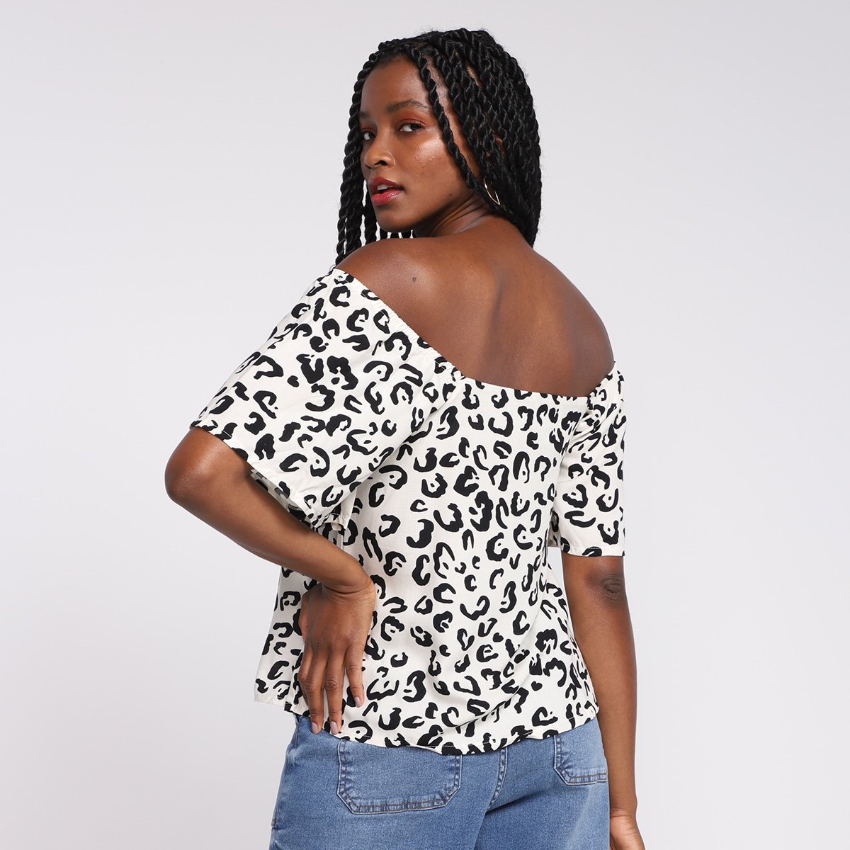 Blusa Mercatto Ombro A Ombro Estampada Feminina - Tam: P - 1