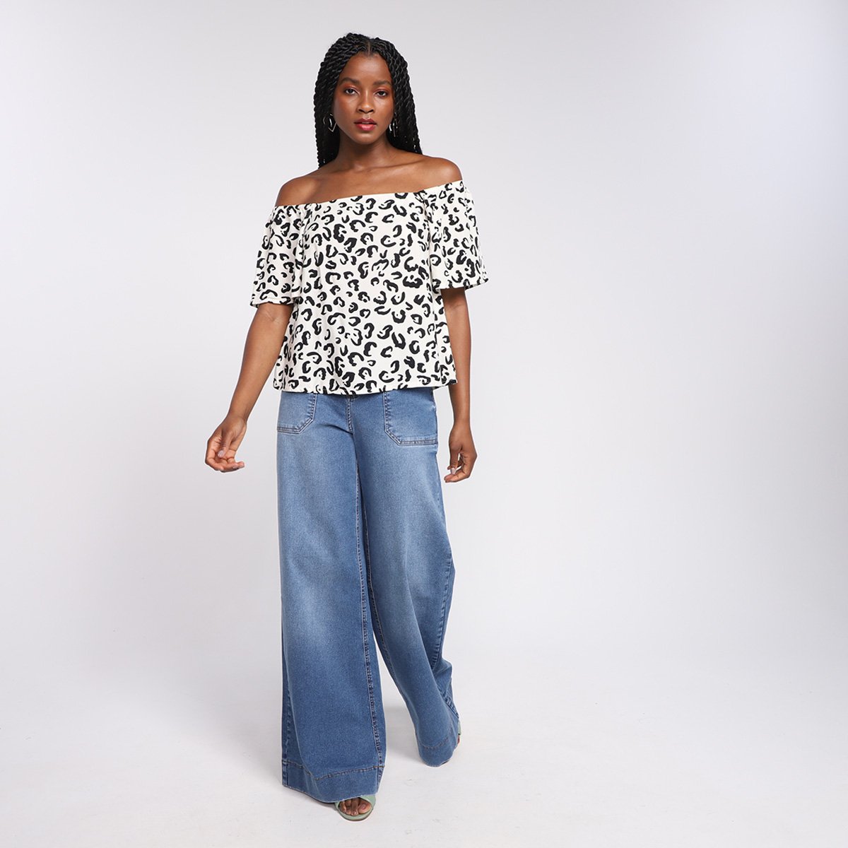 Blusa Mercatto Ombro A Ombro Estampada Feminina - Tam: P - 2