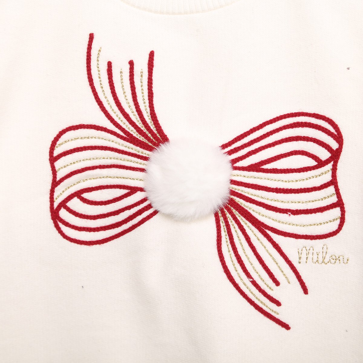 Conjunto Moletom Bebê Milon Laço Com Pompom Feminino - Tam: 1A - 1