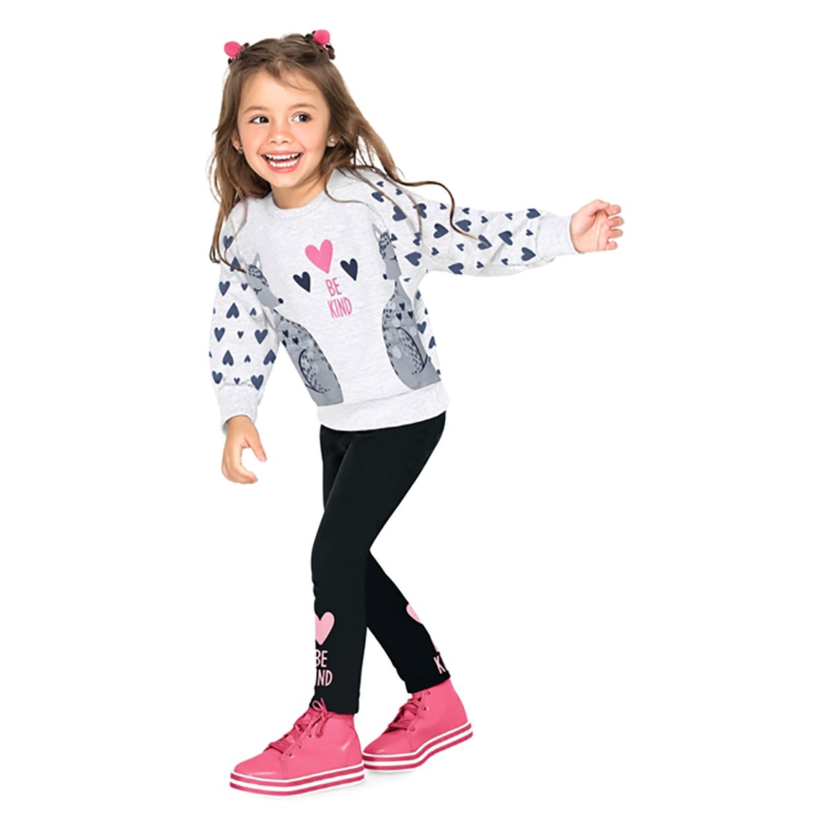 Conjunto Moletom Infantil Nanai Be Kind Feminino