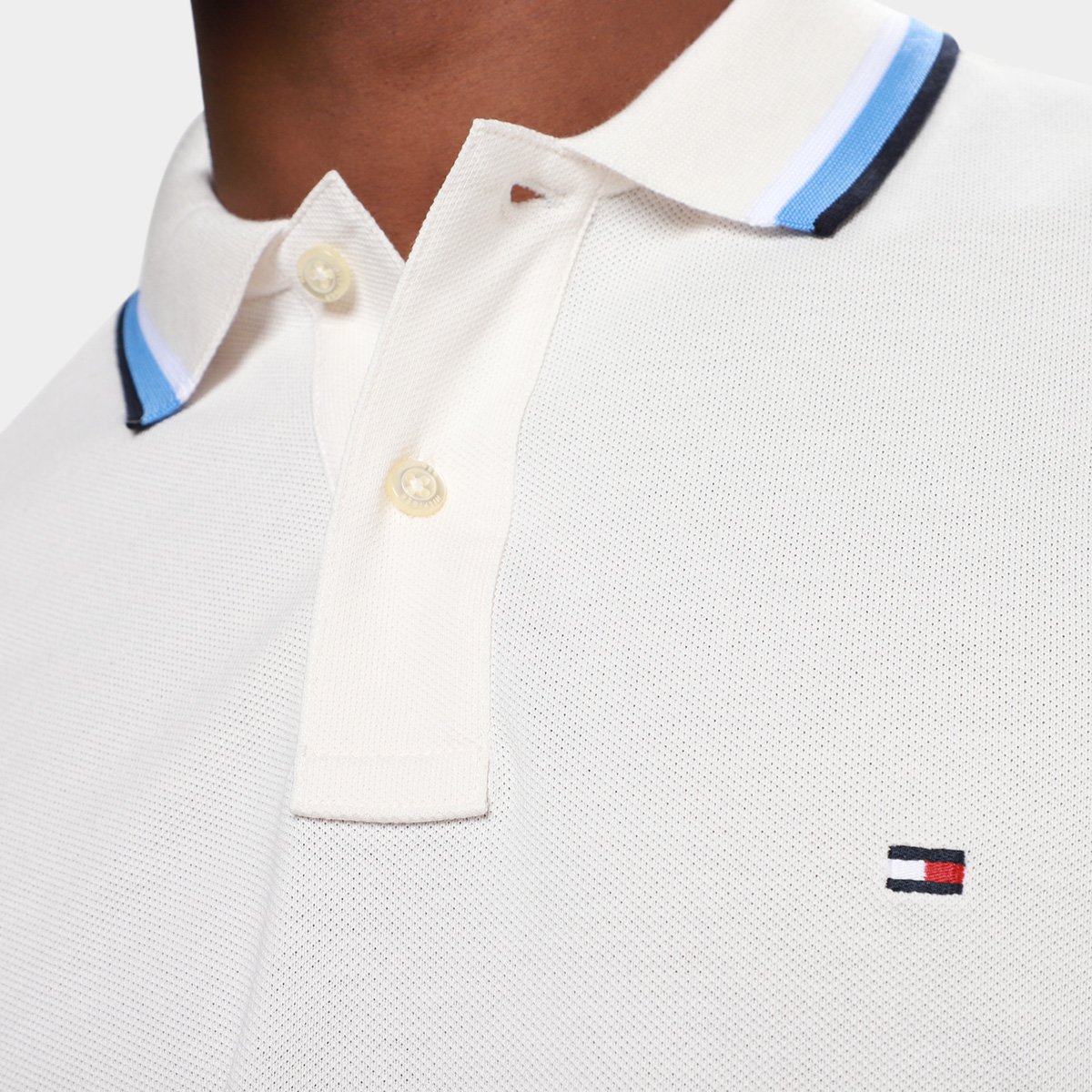 Camisa Polo Tommy Hilfiger Slim Fit Cuff Interest Masculina - Tam: M - 2