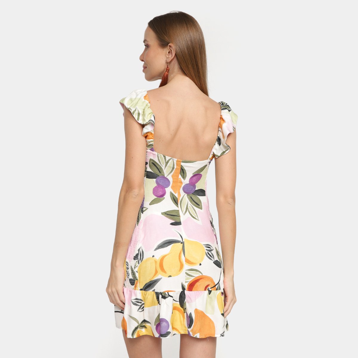Vestido Curto Farm Babados Vento de Fruta - Tam: GG - 1