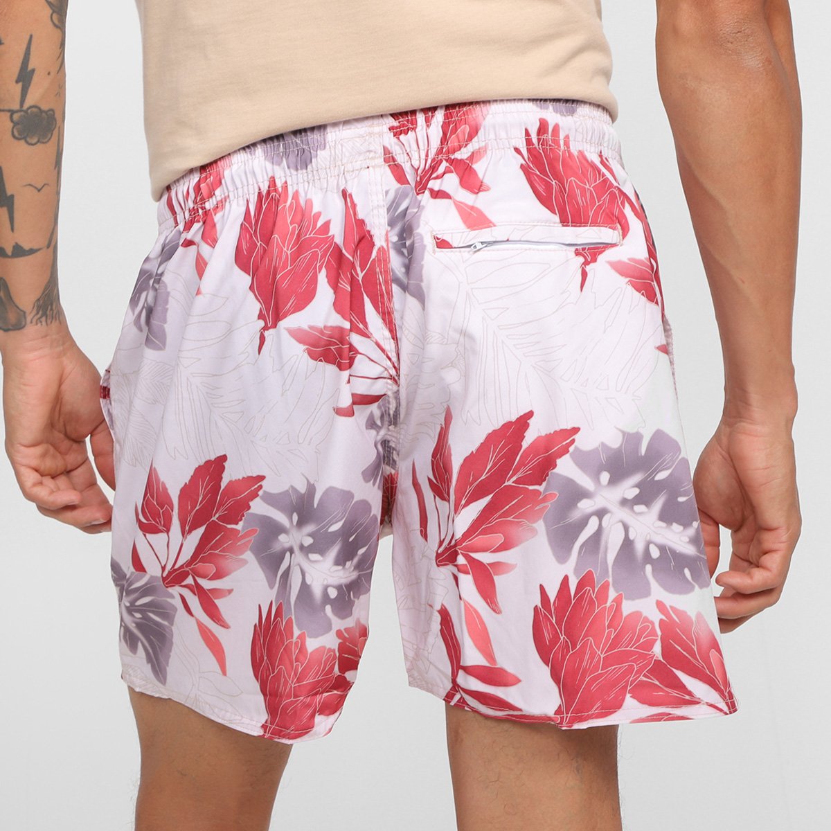 Short Taco Estampado Folhas Masculino - Tam: P - 2