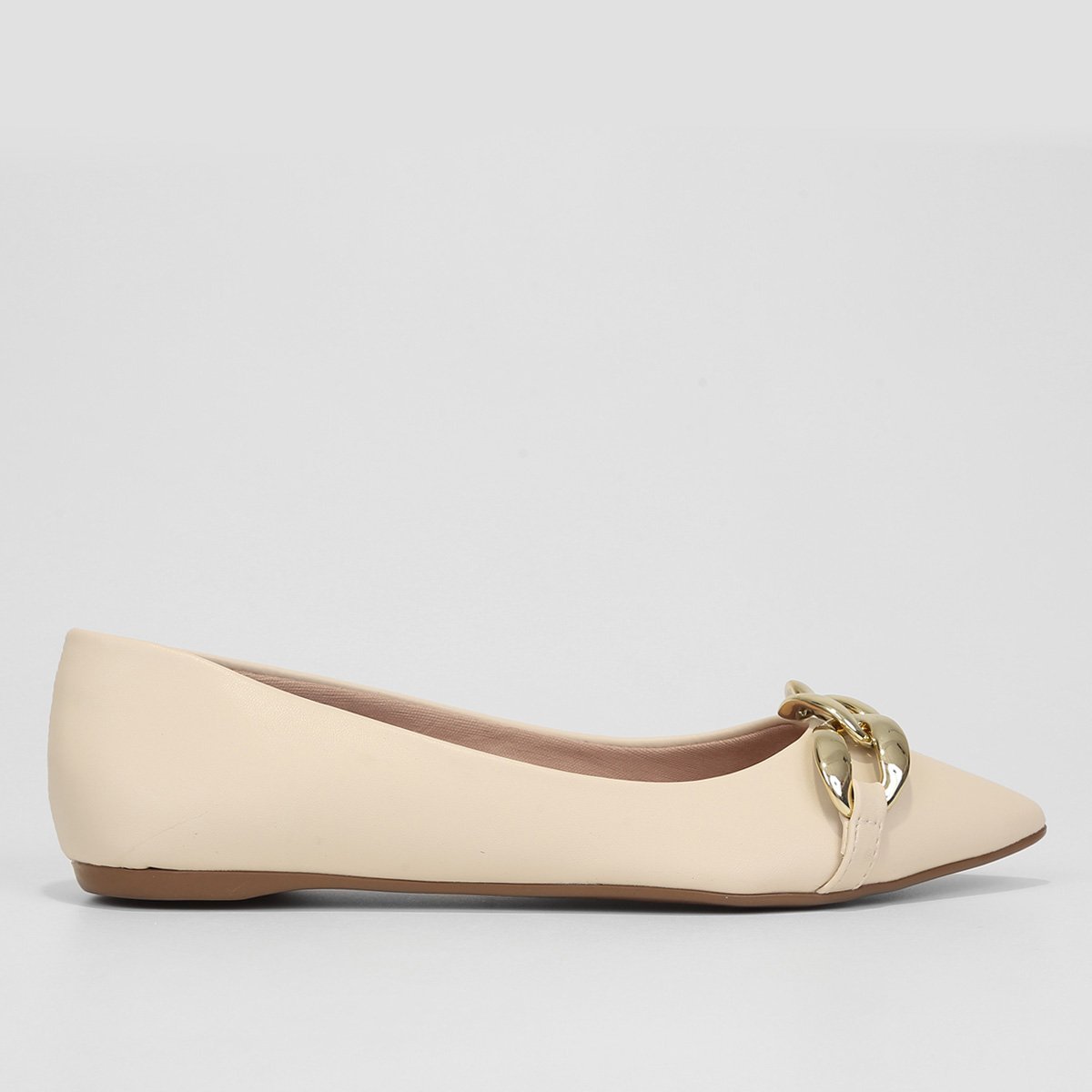 Sapatilha Meu Bem Corrente Bico Fino Feminina