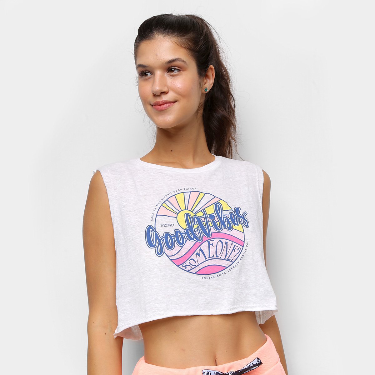 Regata Cropped Tricats Good Vibes Feminina
