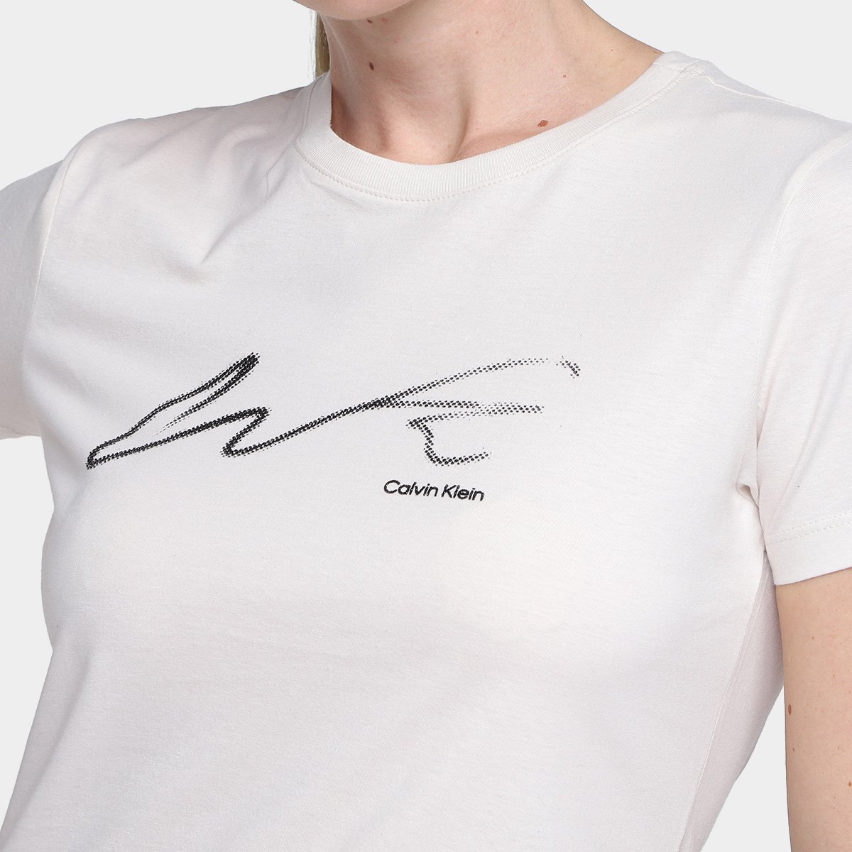 Camiseta Calvin Klein Logo Feminina - Tam: M - 2