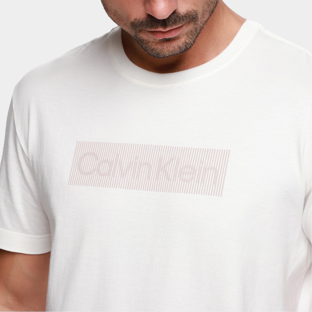 Camiseta Calvin Klein Box Striped Masculina - Tam: P - 2