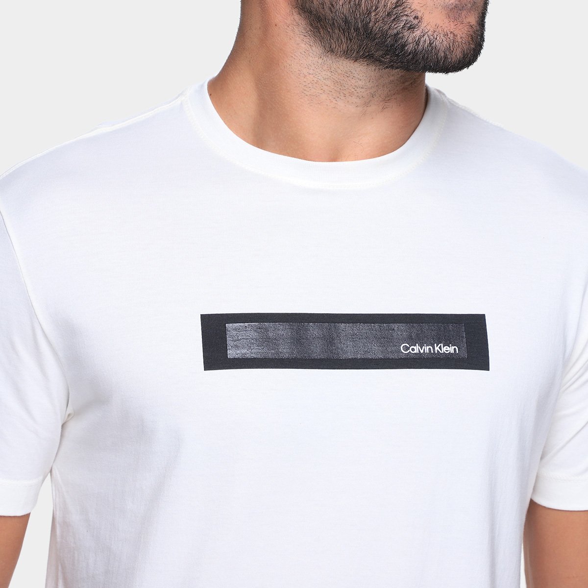 Camiseta Calvin Klein Stripe Logo Gel Masculino - Tam: P - 2