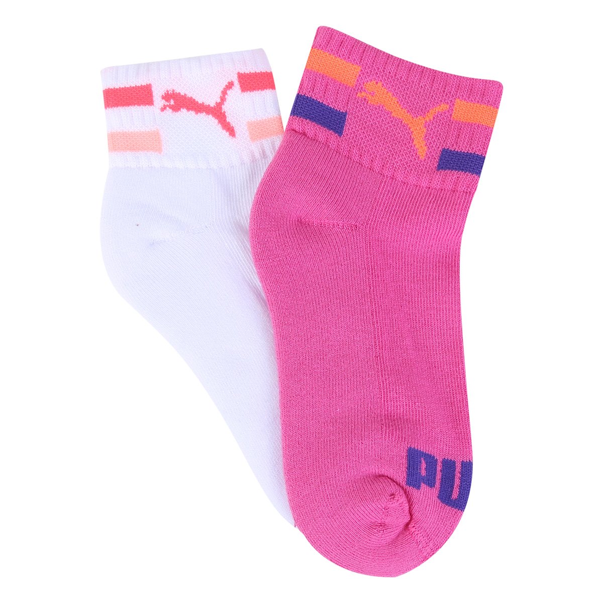 Meia Infantil Puma Cano Baixo Kit Com 2 Pares