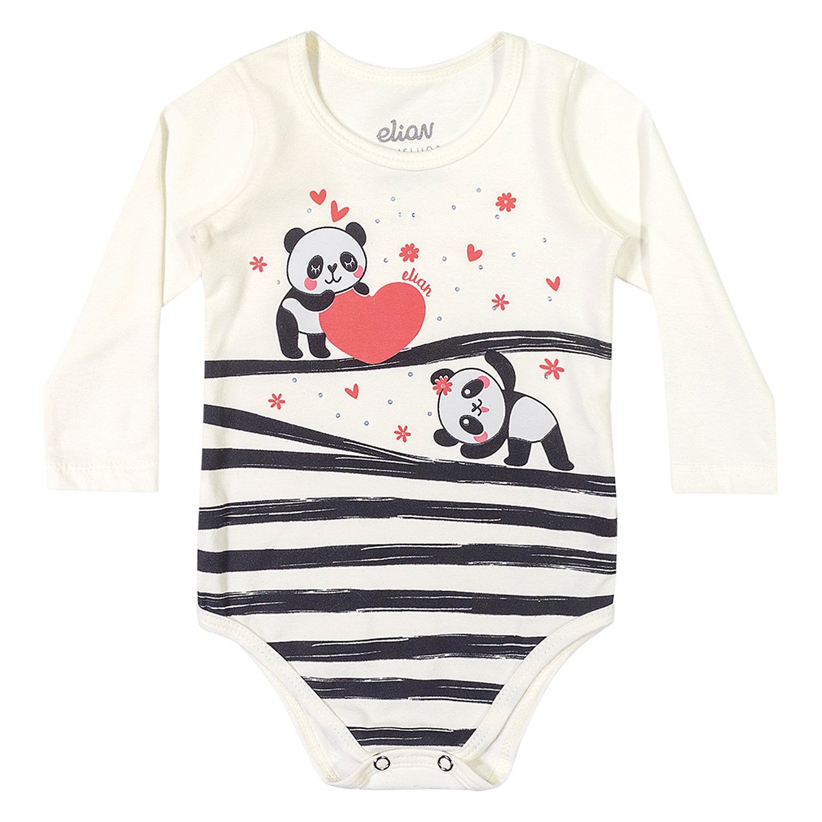 Body Bebê Elian Pandinhas Manga Longa Feminino