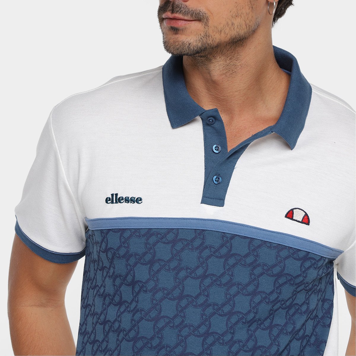 Camisa Polo Ellesse Recorte Full Print Masculina - Tam: P - 2