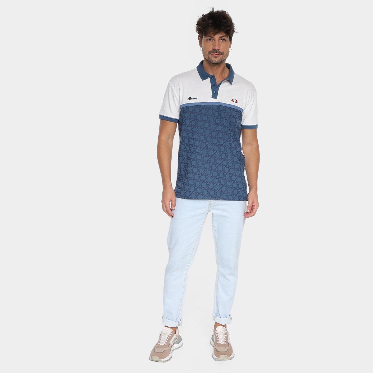 Camisa Polo Ellesse Recorte Full Print Masculina - Tam: P - 3