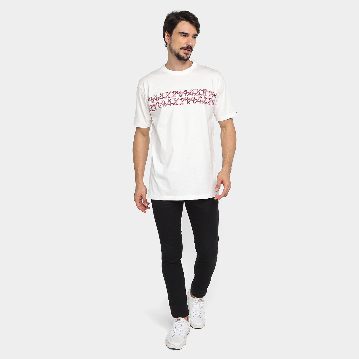 Camiseta Ellesse Estampada + Logo Bordado Masculina - Tam: P - 3