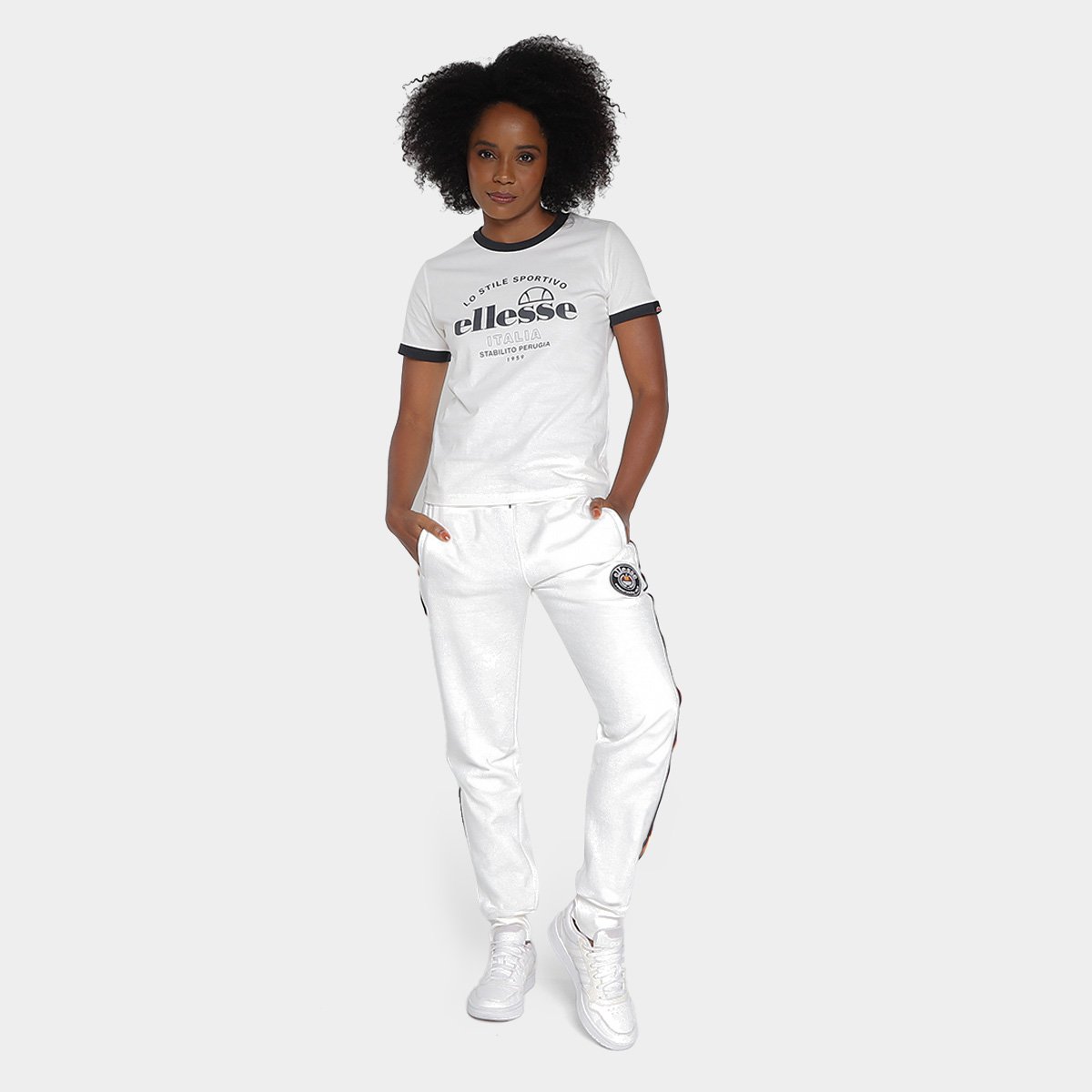 Calça Moletom Ellesse Listras Lateral Feminina - Tam: P - 3
