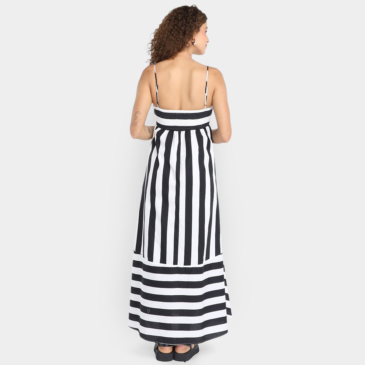Vestido Longo Farm Listrado Feminino - Tam: G - 1