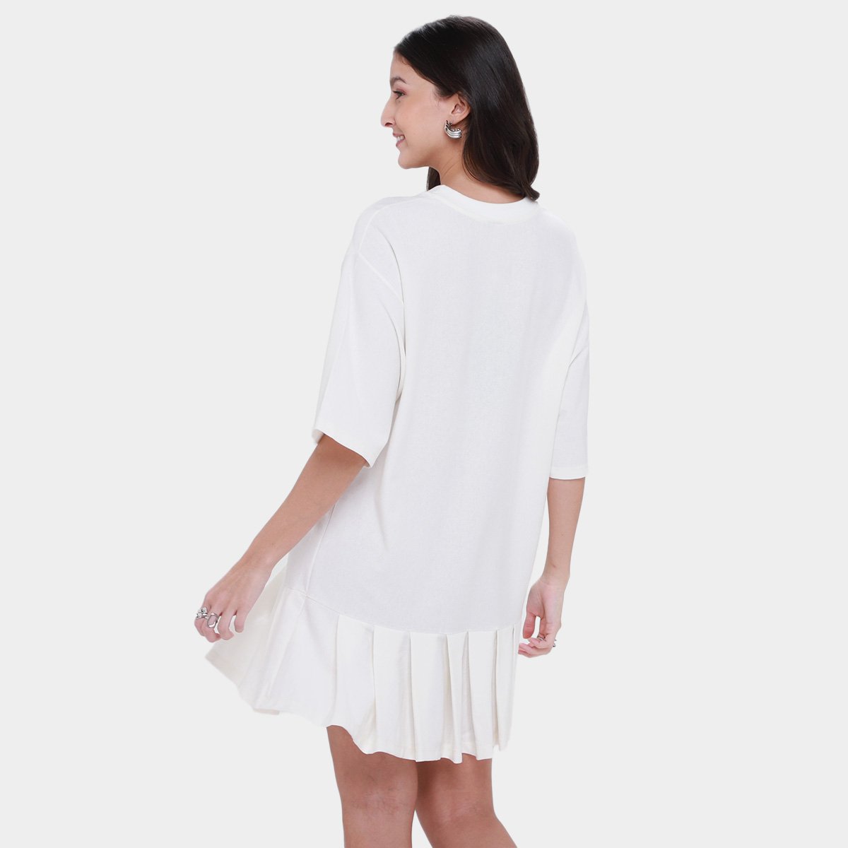 Vestido Curto Farm Pregas do Rio Flor - Tam: P - 1