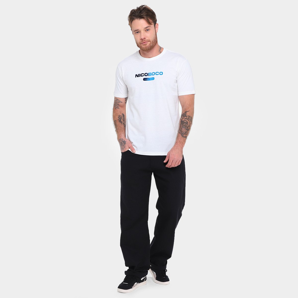 Camiseta Nicoboco Slim Fit Panteao Masculina - Tam: P - 3