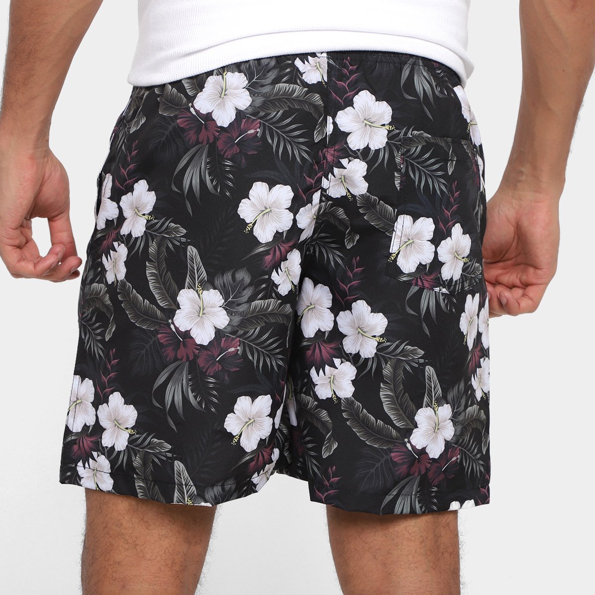 Short Praia Curto Mash Hibisco Masculino - Tam: P - 2