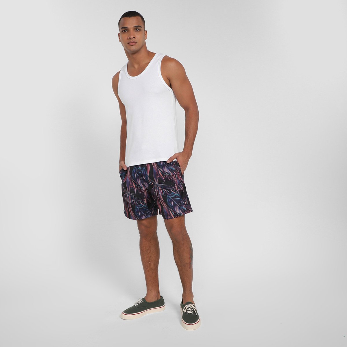 Short Praia Curto Mash Dark Sheets Masculino - Tam: P - 1