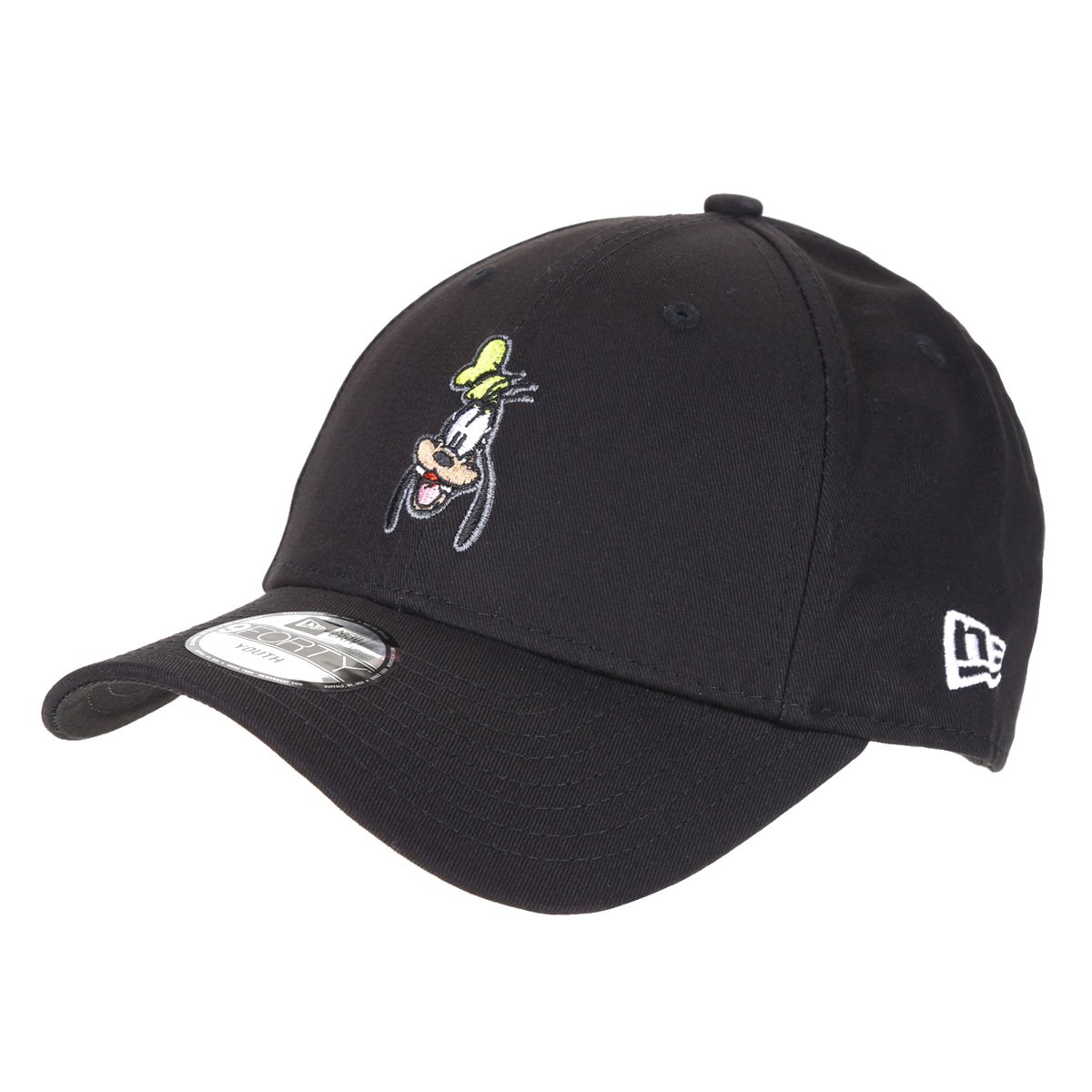 Boné Infantil New Era Aba Curva Strapback 940 Disney Charactr Face Goofy Blk Masculino