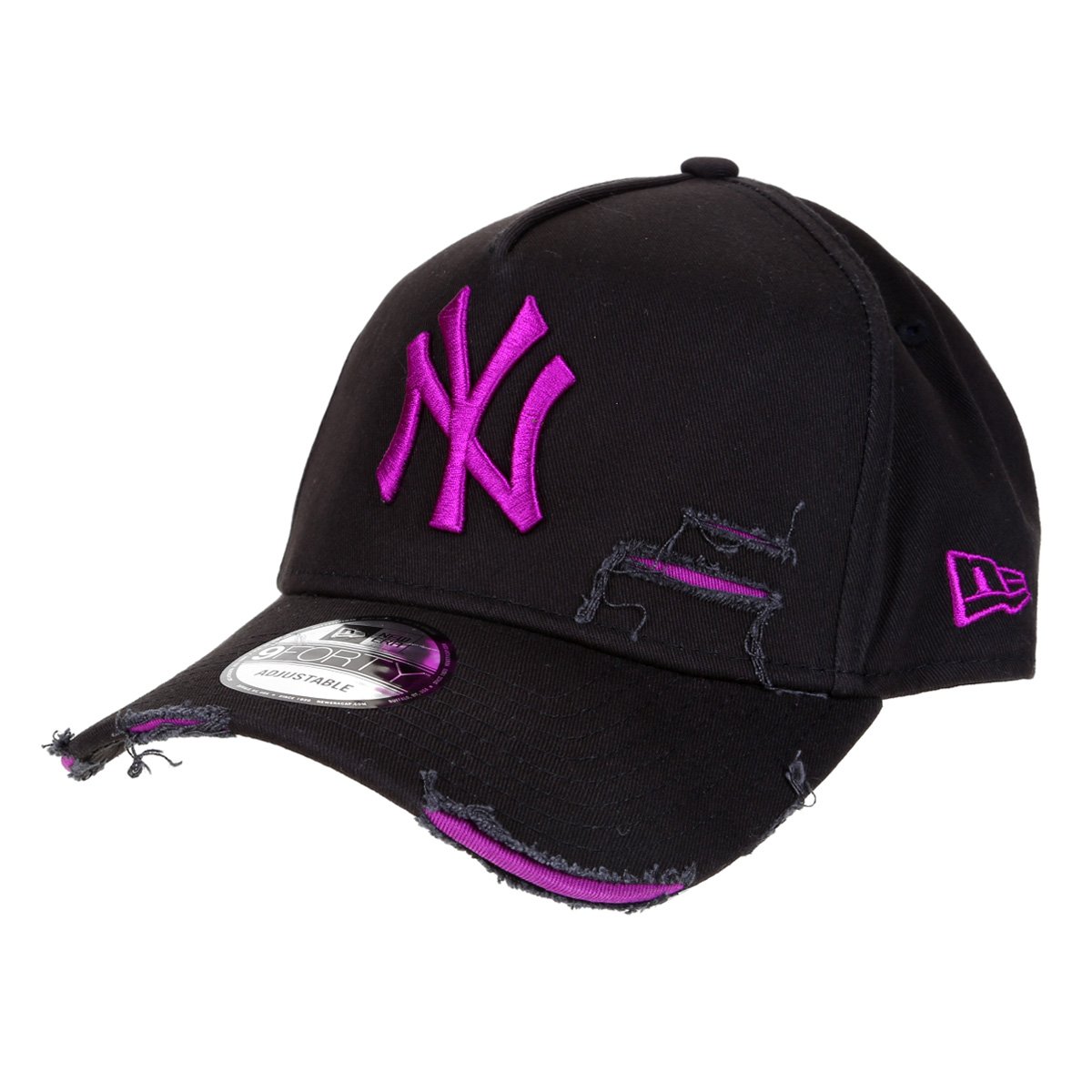 Boné New Era MLB New York Yankees Aba Curva Strapback A-Frame Destroyed 9Forty