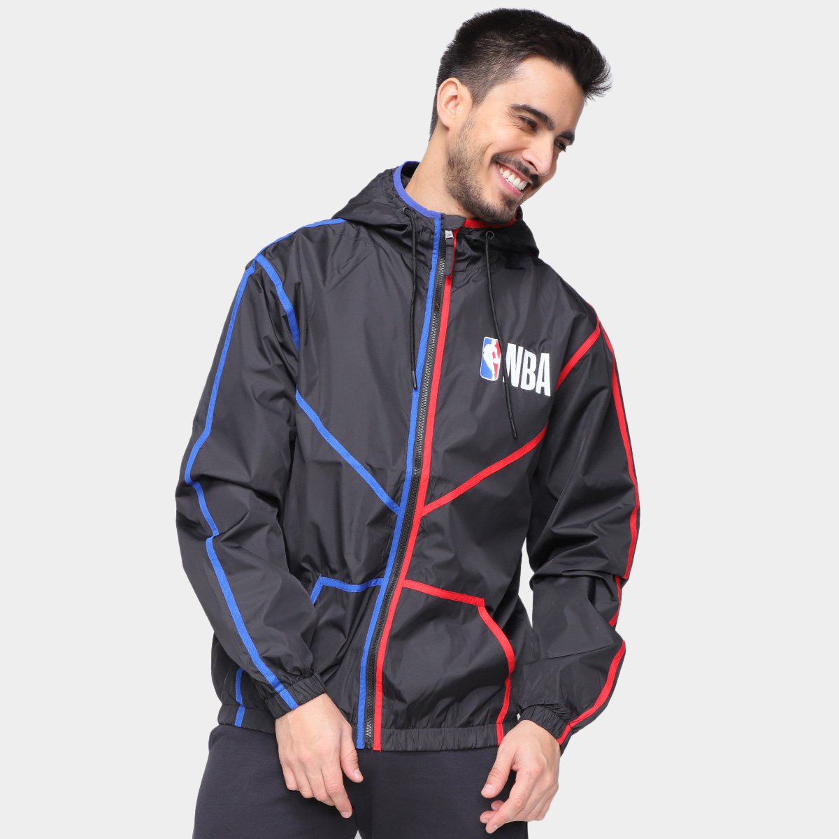 Jaqueta Corta Vento NBA New Era Rave Space Laser Masculina