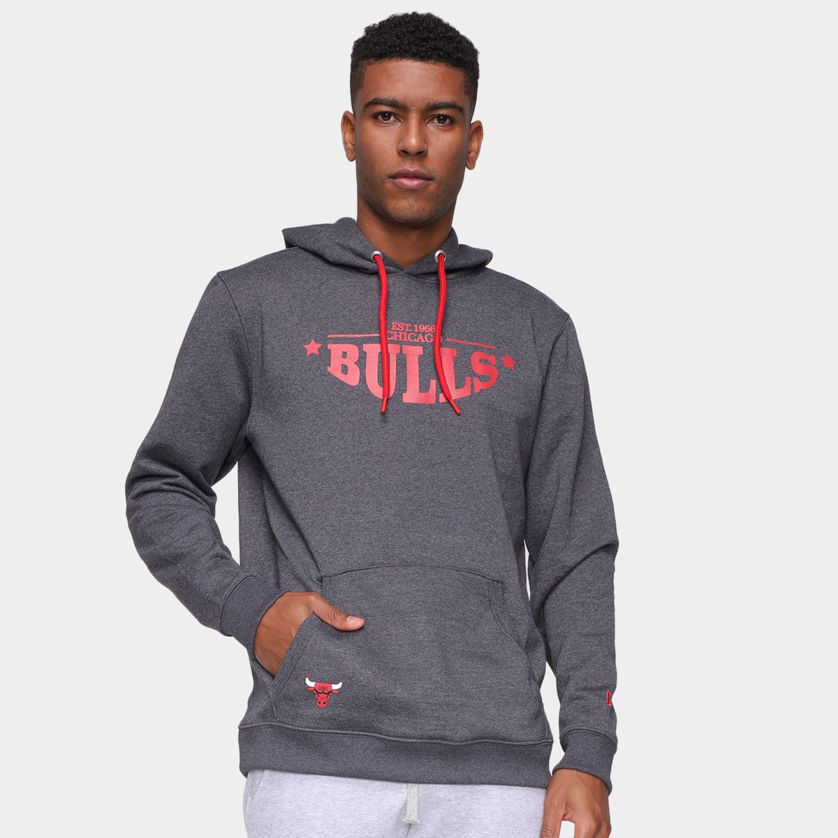 Moletom NBA Chicago Bulls New Era College Convex Letter Masculino