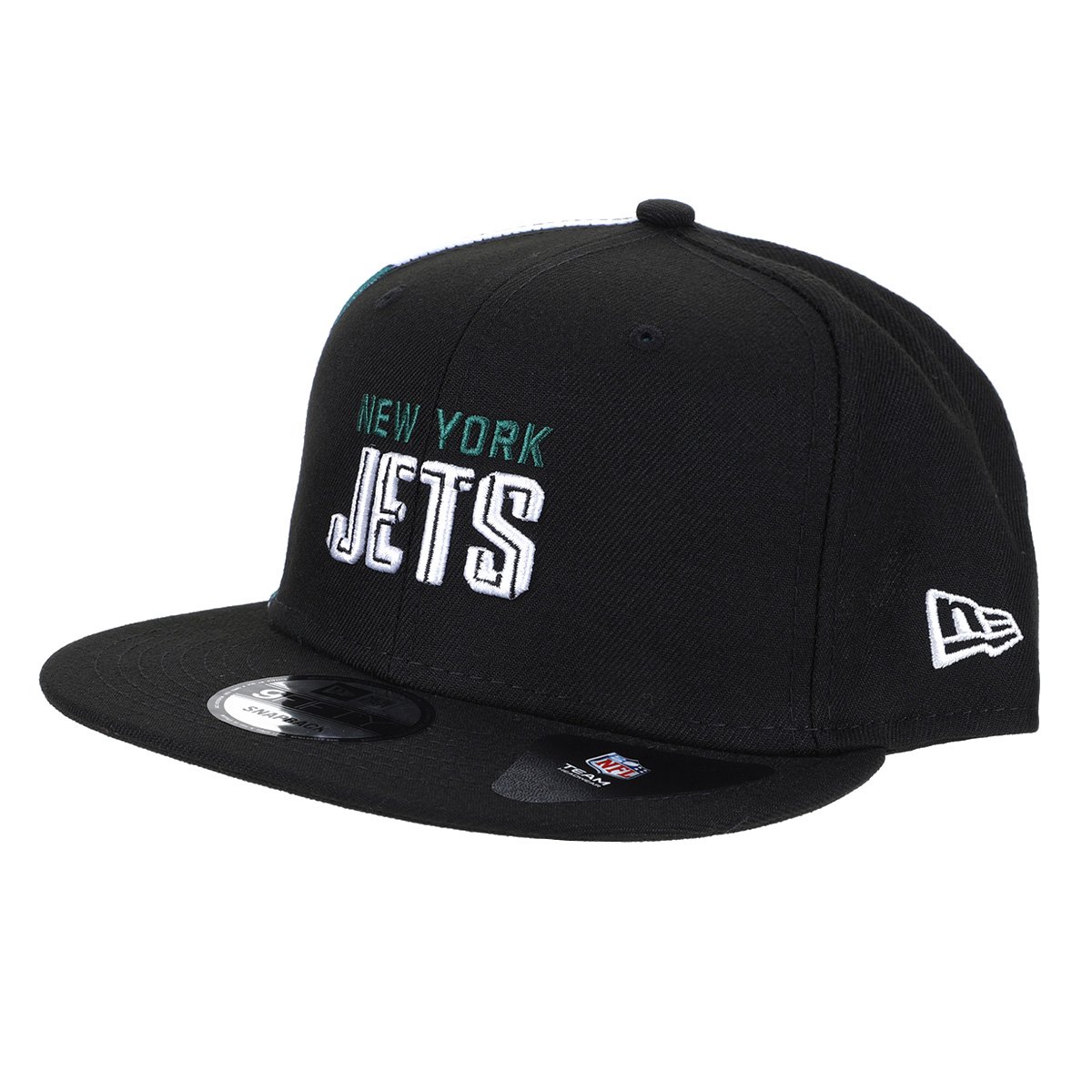 Boné NFL New York Jets New Era Aba Reta Snapback Draft Font 950 Blk