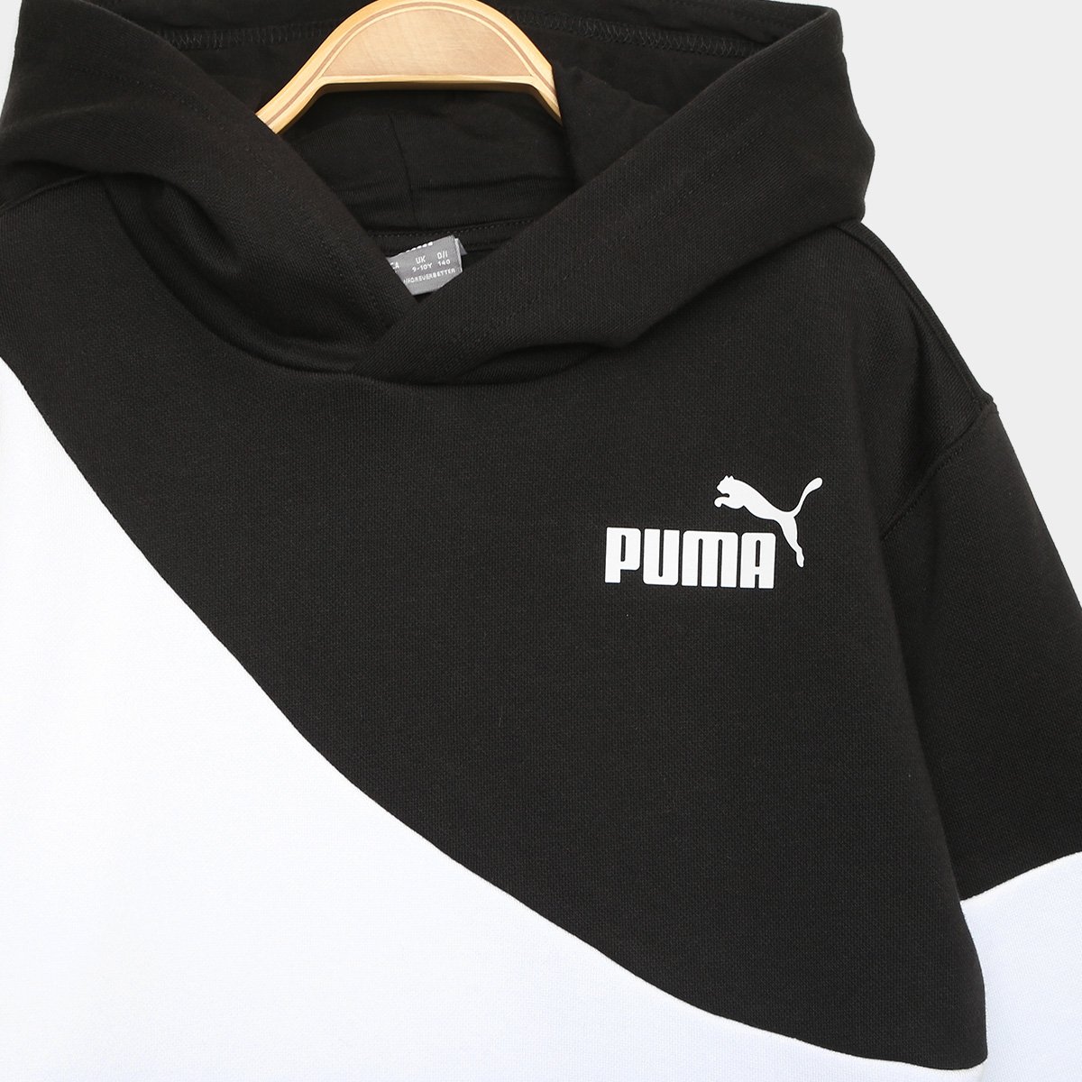 Blusa Moletom Infantil Puma Power Cat com Capuz Masculina - Tam: 14A - 1