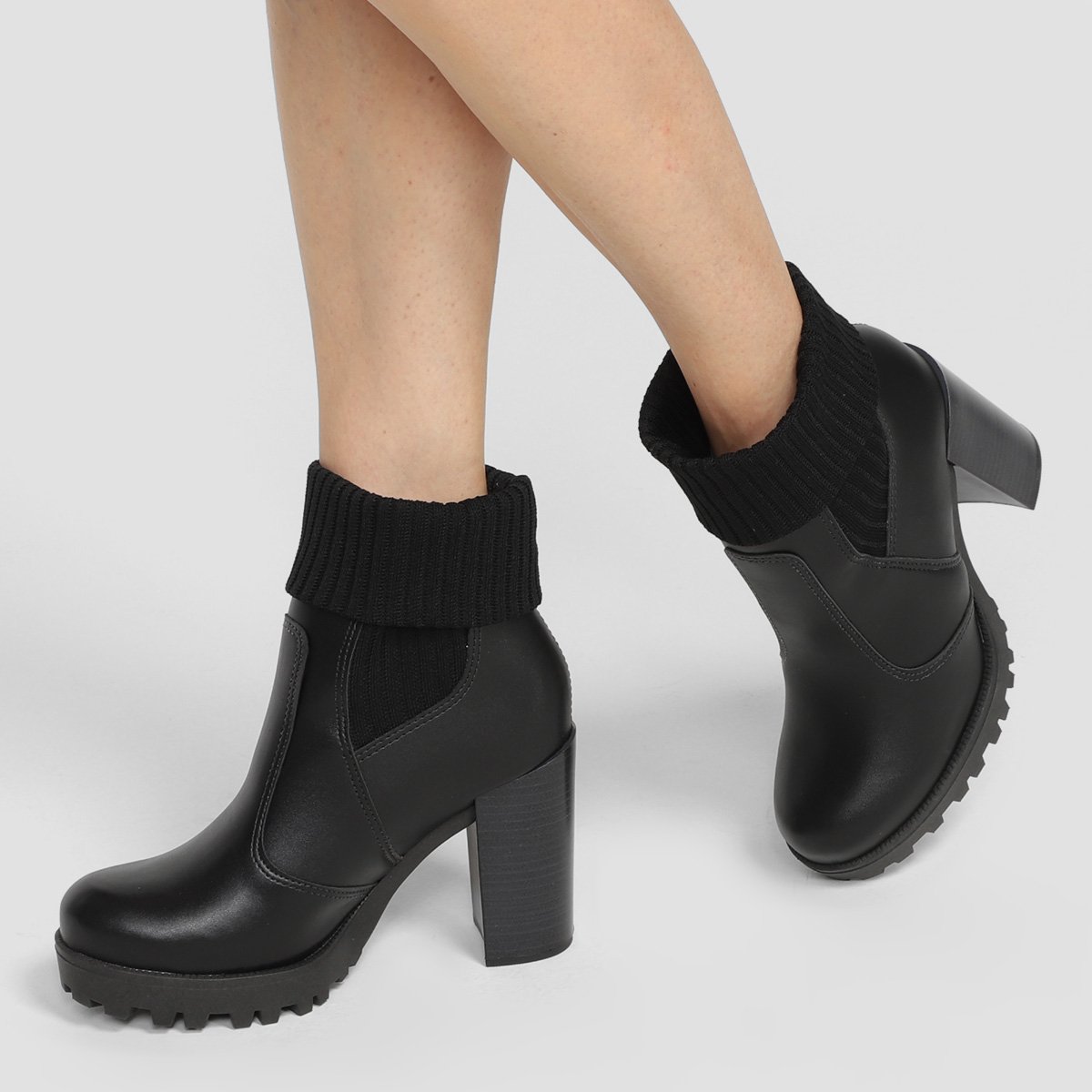 Bota Cano Médio Moleca Salto Alto Feminina - Tam: 38 - 1