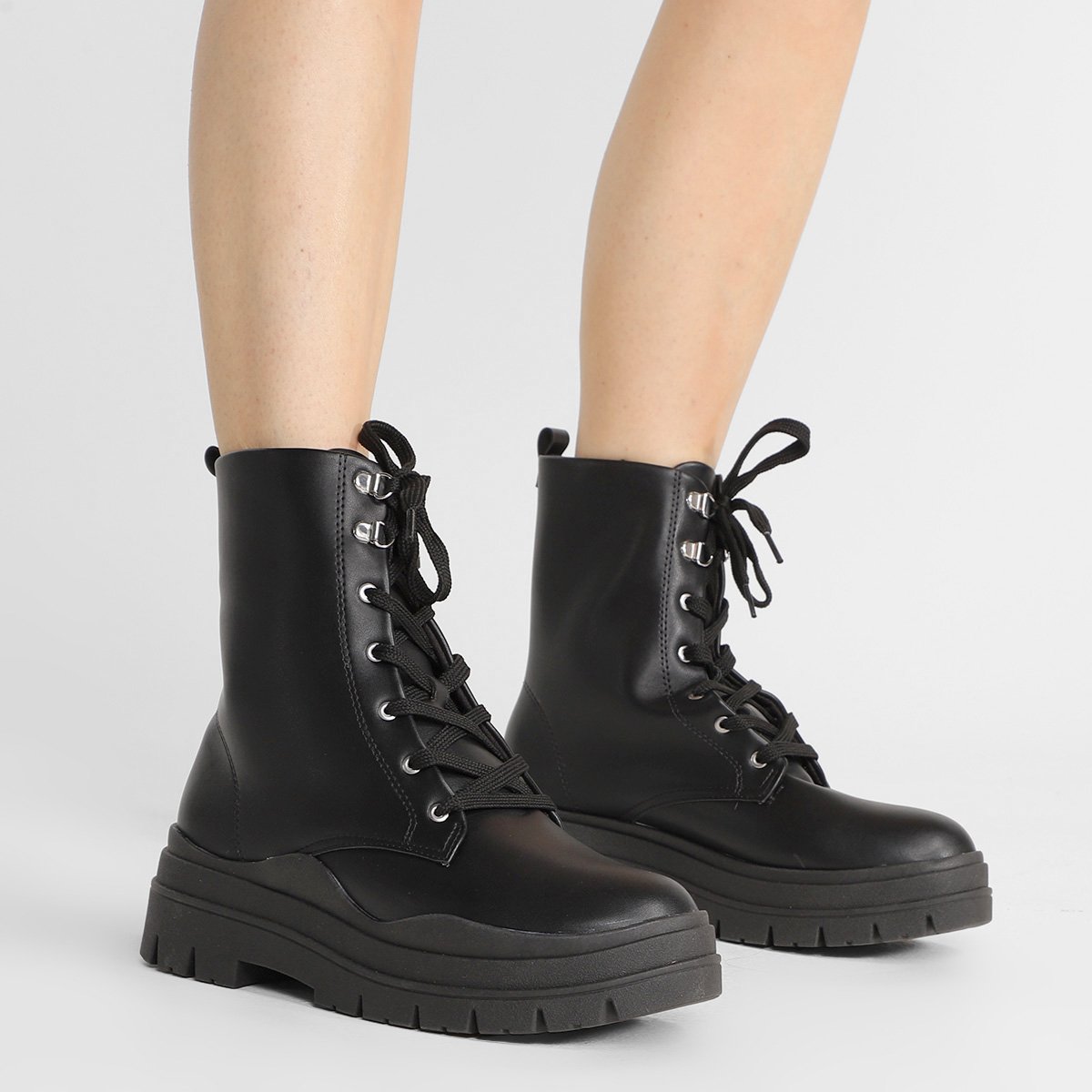 Bota Coturno Moleca Recorte Tratorada Feminina - Tam: 37 - 1