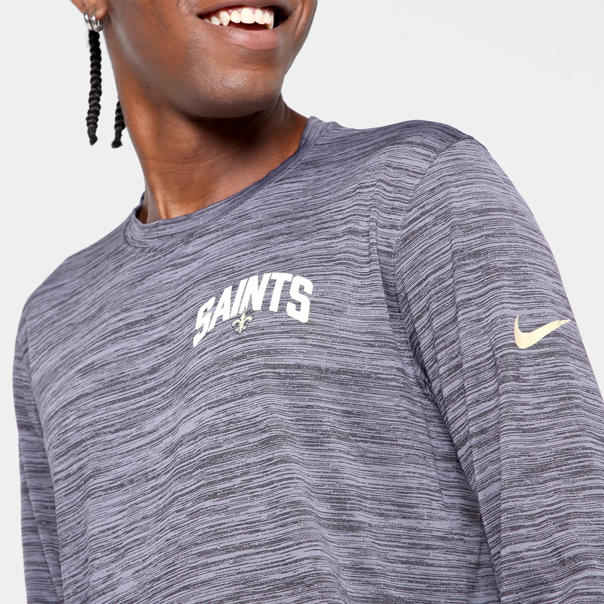 Camiseta NFL New Orleans Saints Nike Manga Longa Masculina - Tam: P - 2