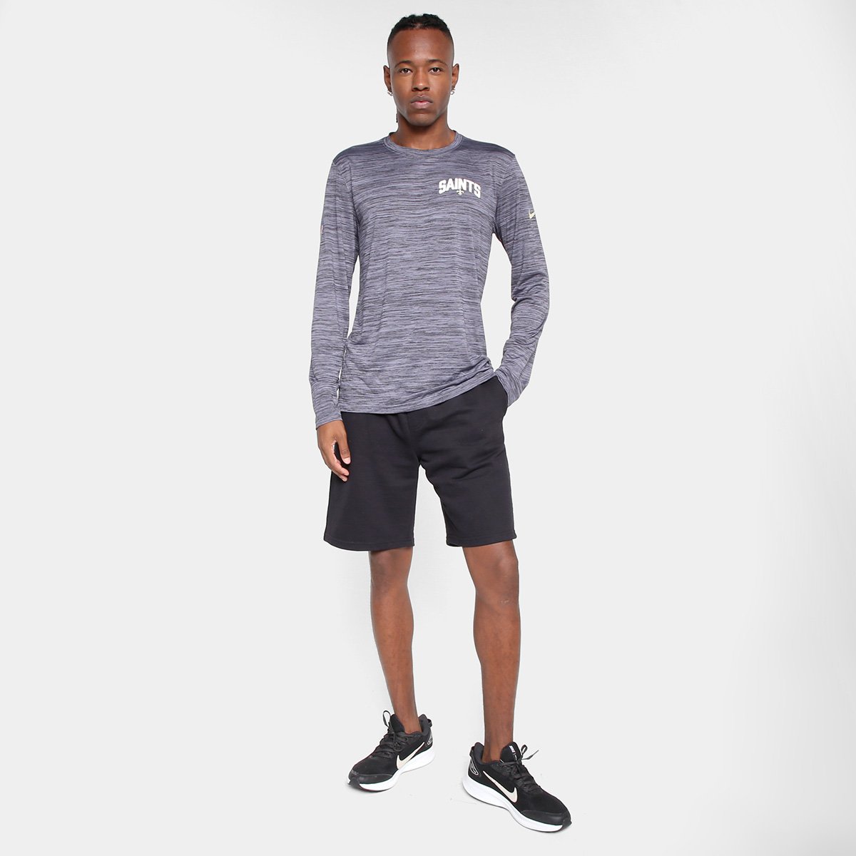 Camiseta NFL New Orleans Saints Nike Manga Longa Masculina - Tam: P - 3