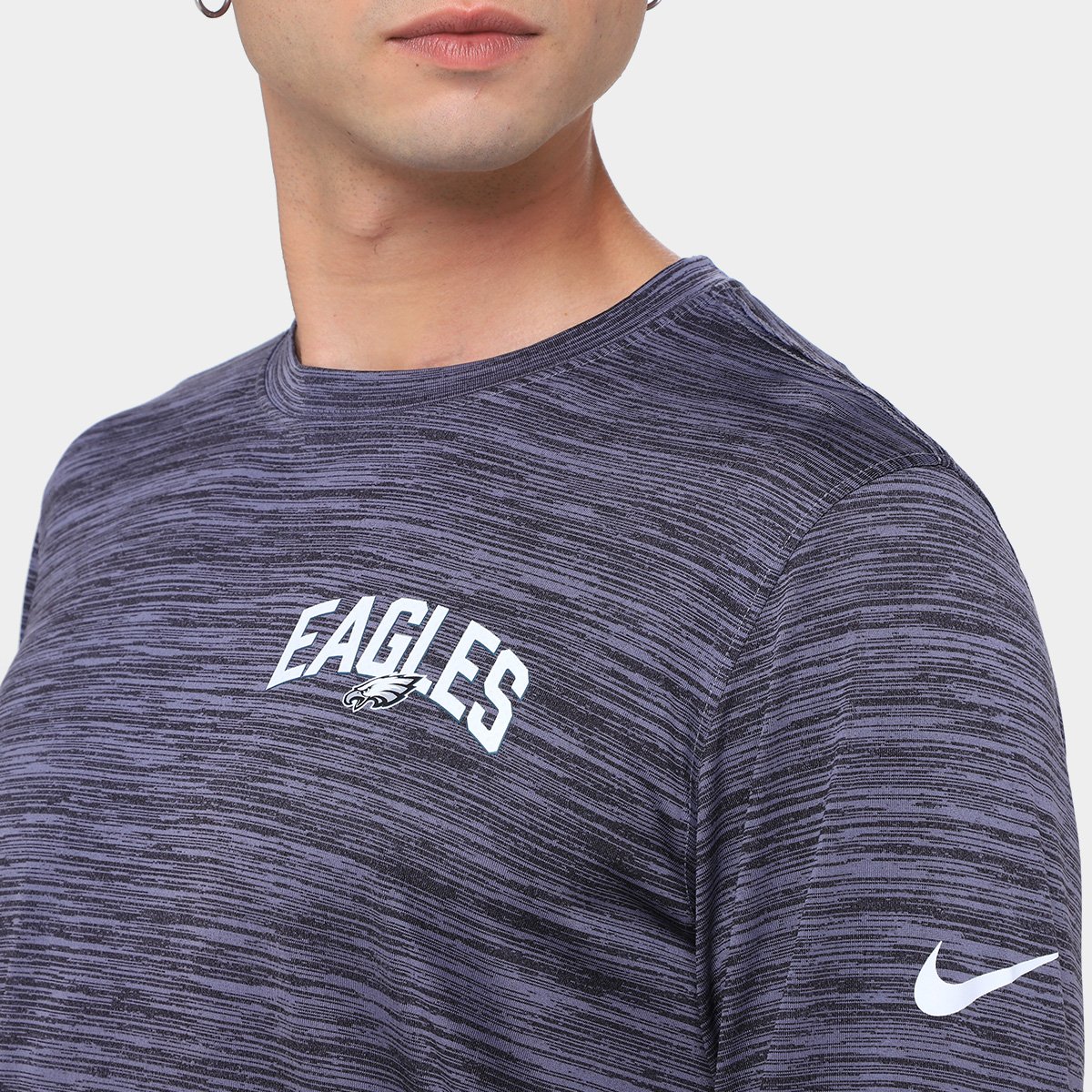 Camiseta Nike Philadelphia Eagles Drop 2 Dri-FIT Team Velocity Manga Longa Masculina - Tam: M - 2
