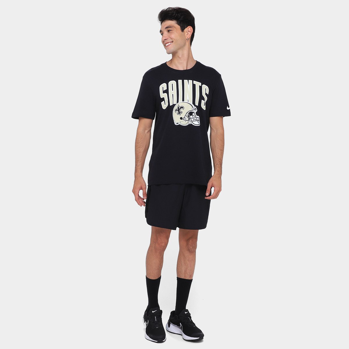 Camiseta Nike NFL New Orleans Saints Essential Team Athletic Masculina - Tam: P - 3