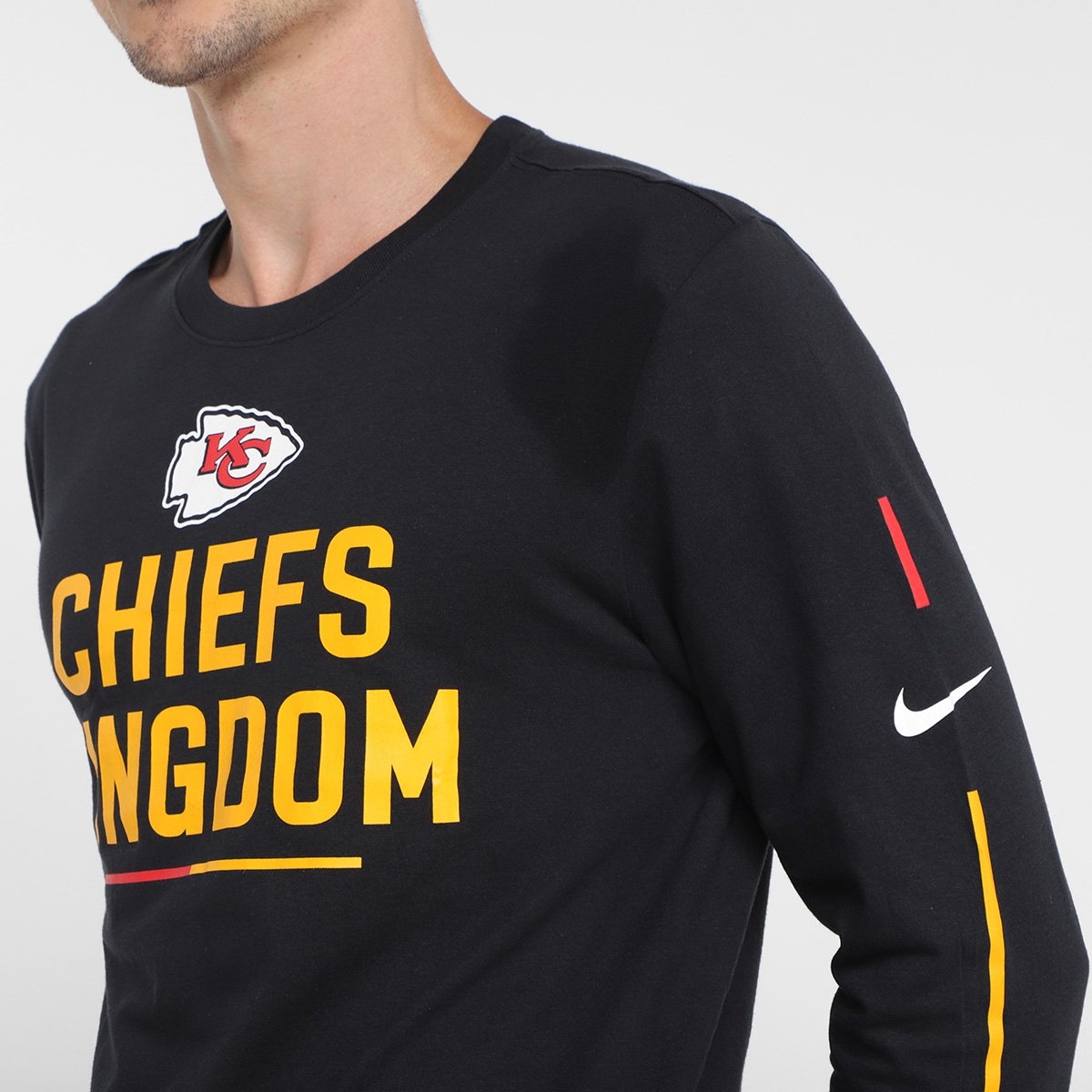 Camiseta Nike NFL Kansas City Chiefs Team Slogan Manga Longa Masculina - Tam: P - 2