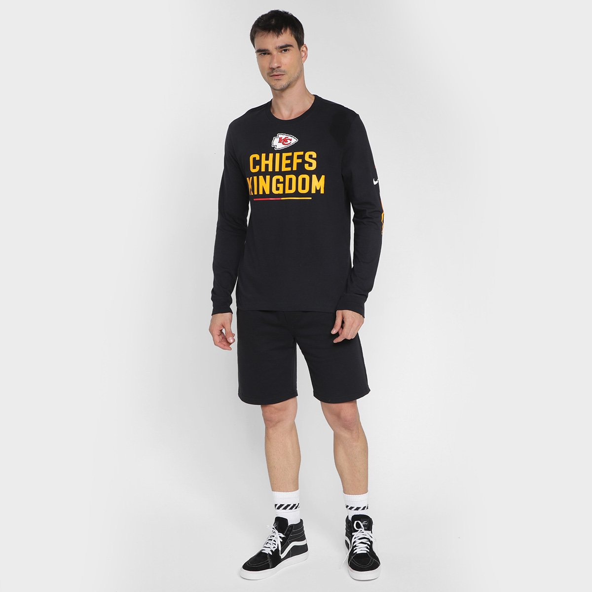 Camiseta Nike NFL Kansas City Chiefs Team Slogan Manga Longa Masculina - Tam: P - 3