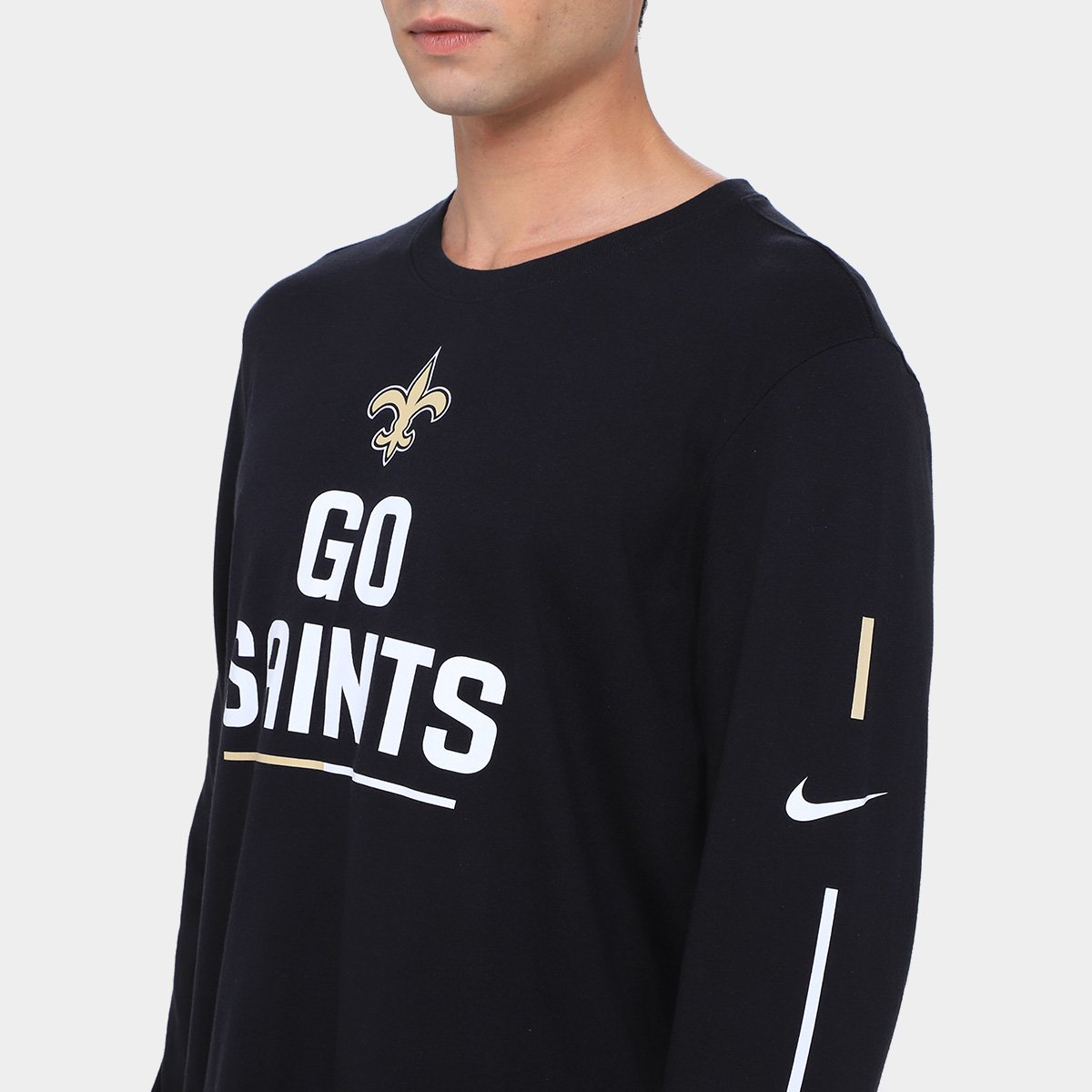 Camiseta Nike NFL New Orleans Saints Team Slogan Manga Longa Masculina - Tam: P - 2