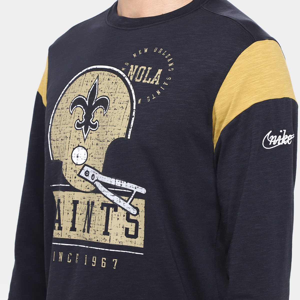 Camiseta NFL New Orleans Saints Nike Manga Longa Masculina - Tam: P - 2