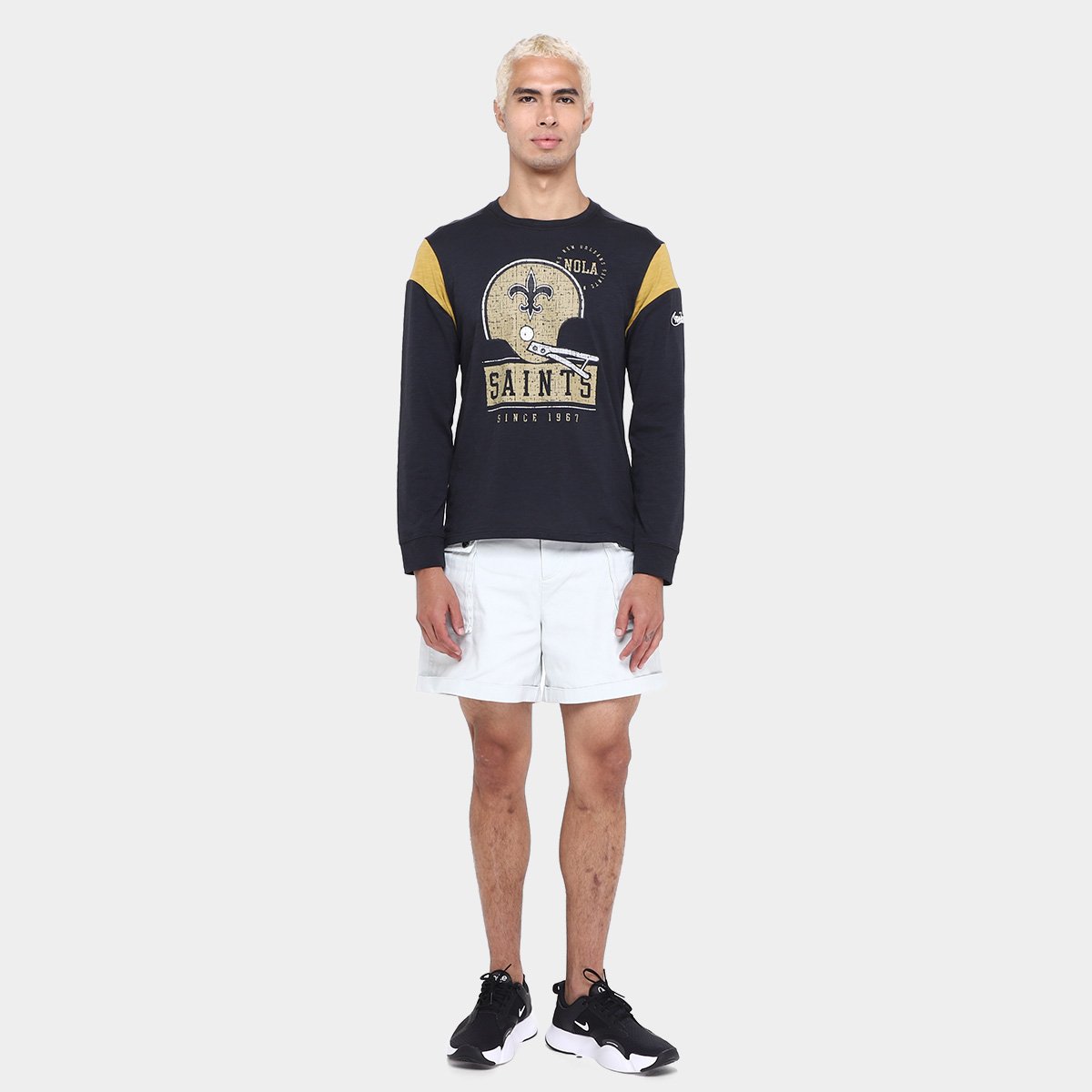 Camiseta NFL New Orleans Saints Nike Manga Longa Masculina - Tam: P - 3