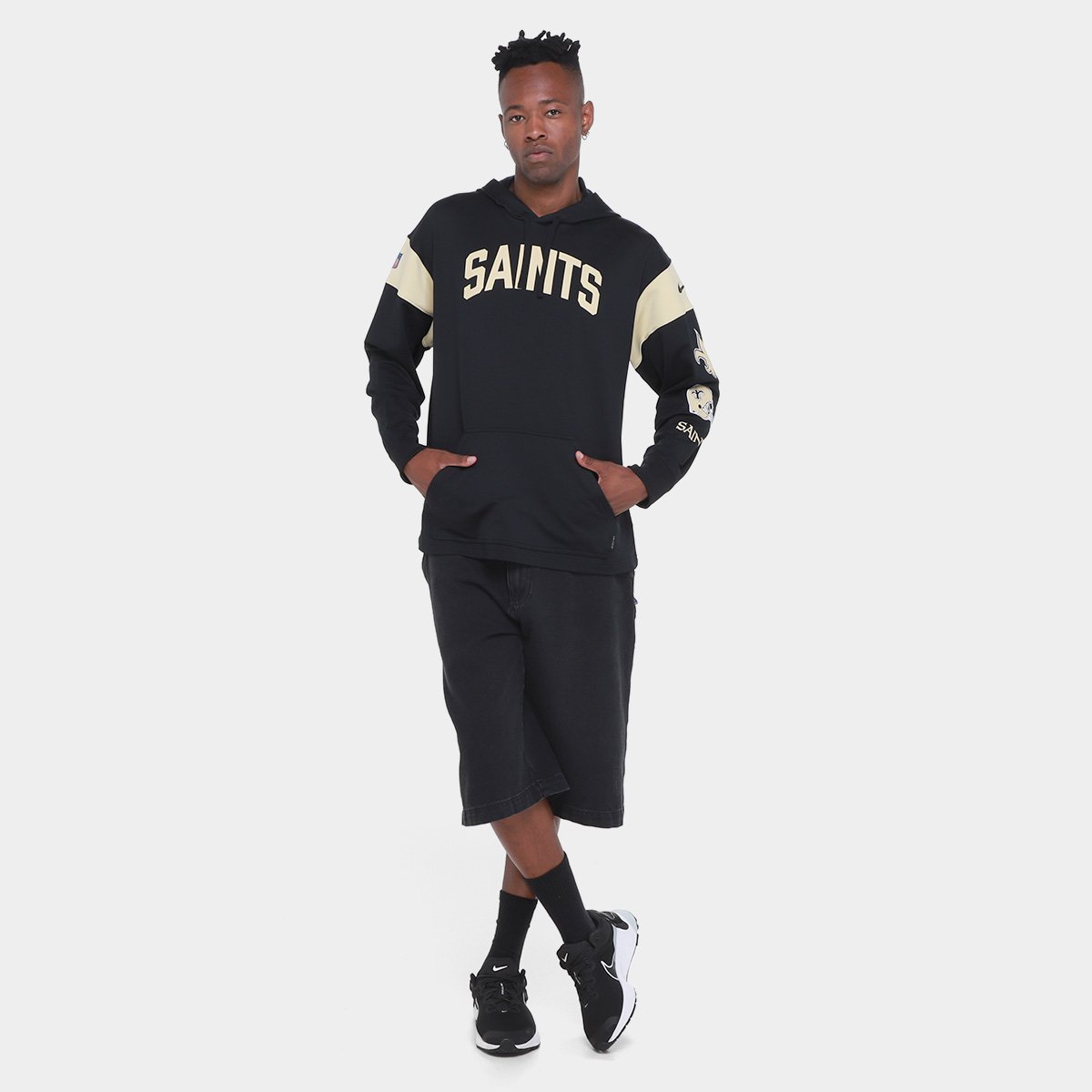 Moletom NFL New Orleans Saints Nike Jersey Hoodie Masculino - Tam: P - 3