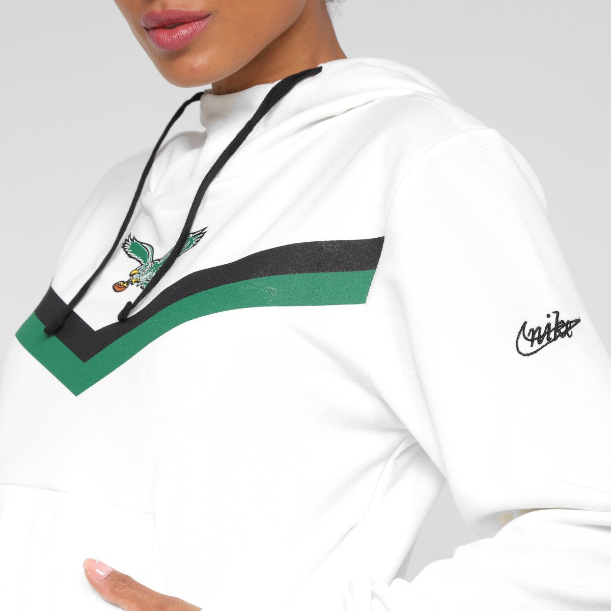 Blusa Moletom NFL Philadelphia Eagles Historic Nike Dri-Fit Com Capuz Feminino - Tam: P - 2