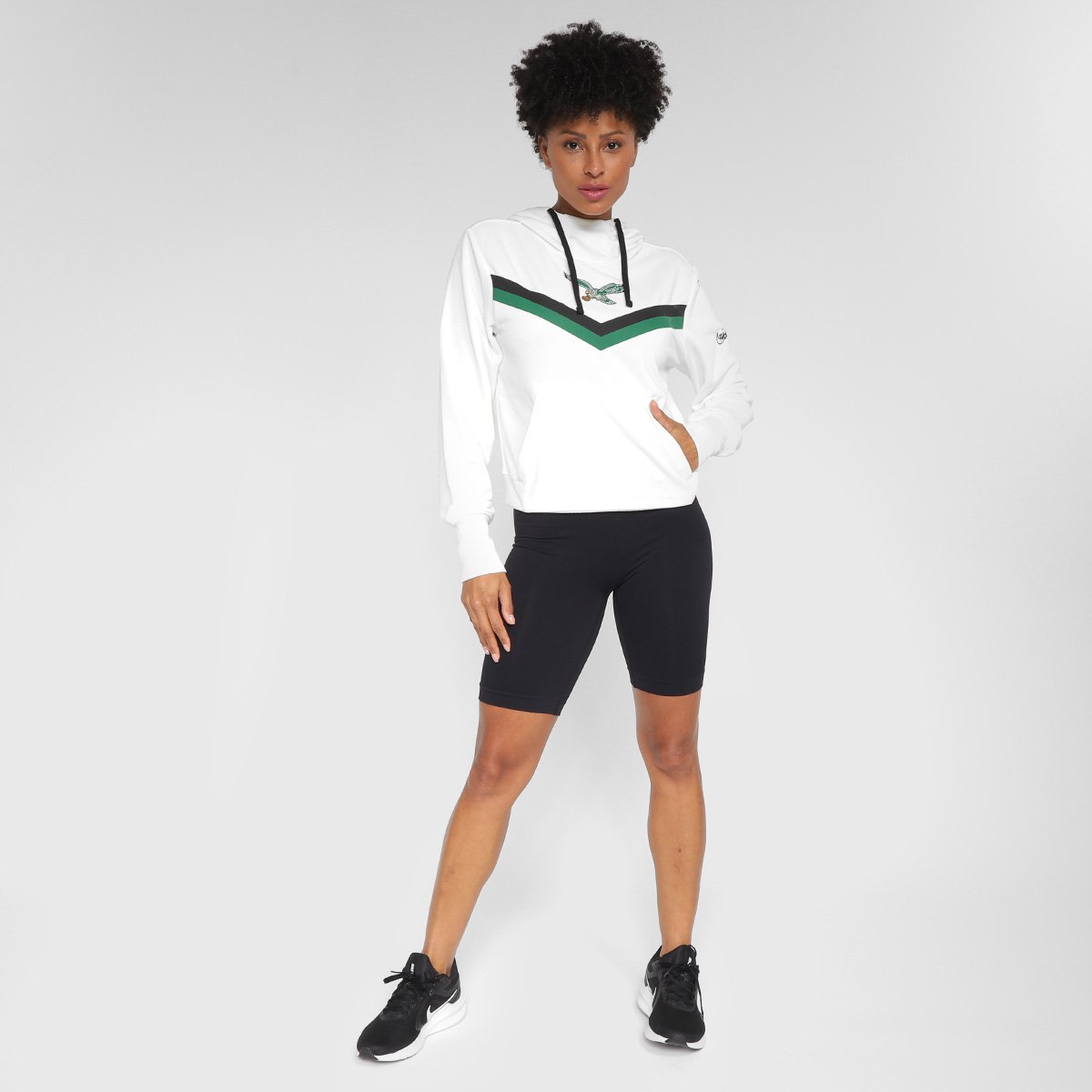 Blusa Moletom NFL Philadelphia Eagles Historic Nike Dri-Fit Com Capuz Feminino - Tam: P - 3