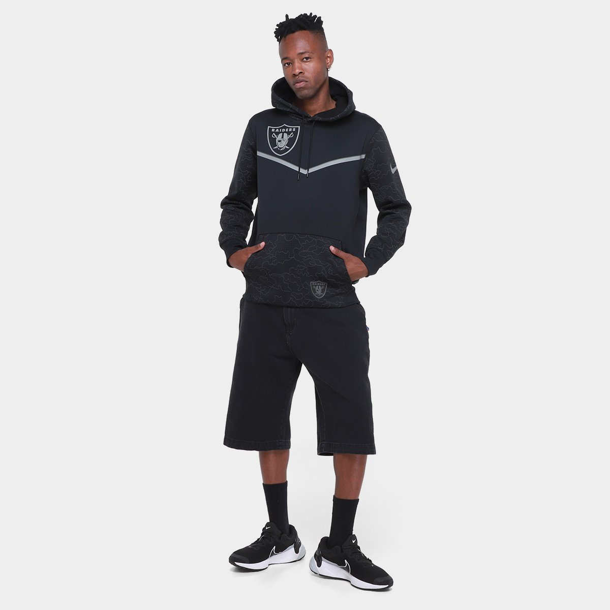 Blusa Moletom Nike NFL Las Vegas Raiders Therma Masculina - Tam: P - 3